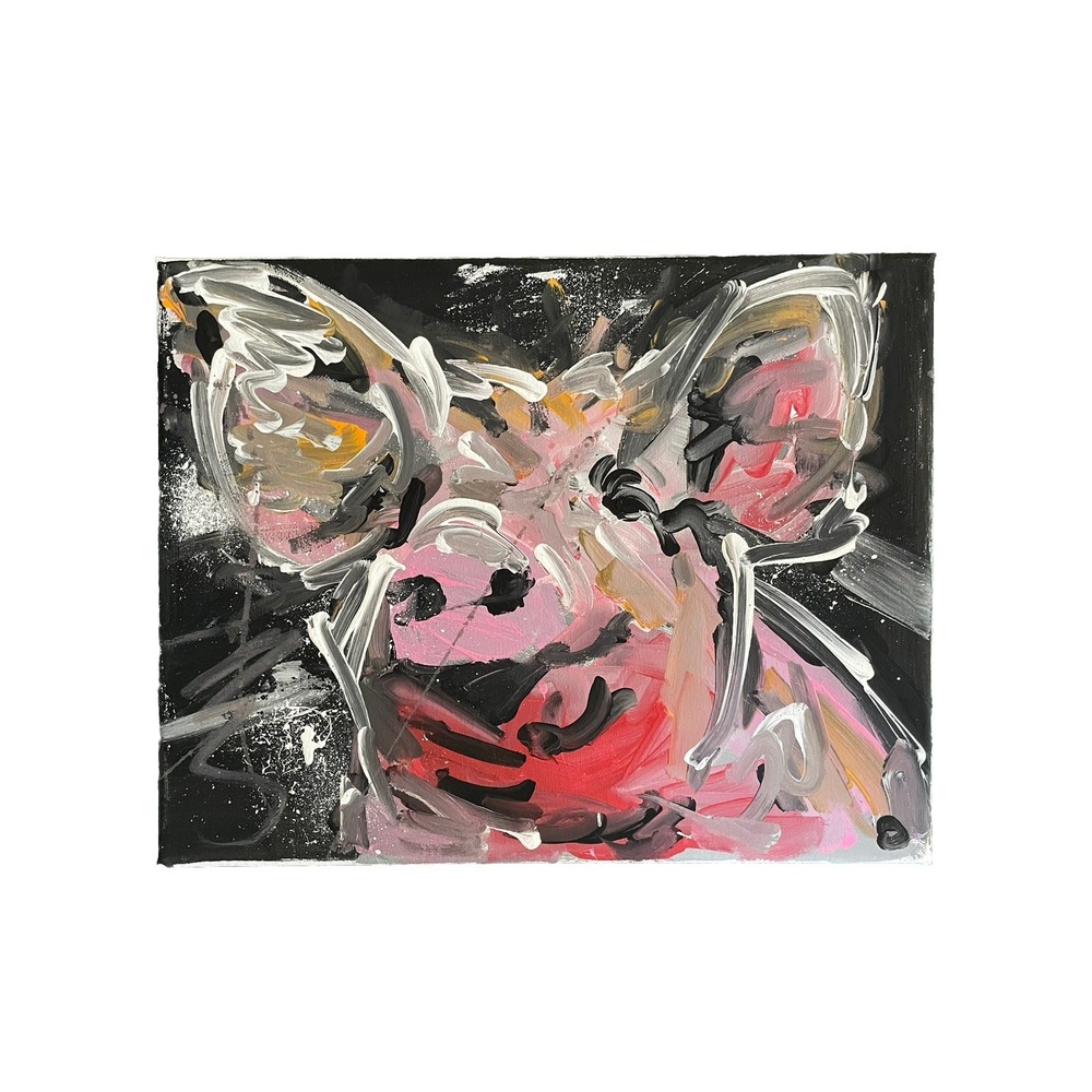 Oman Hosea Original Art 11x14 Neo Expressionist Pig Swine Farm Painting Canvas